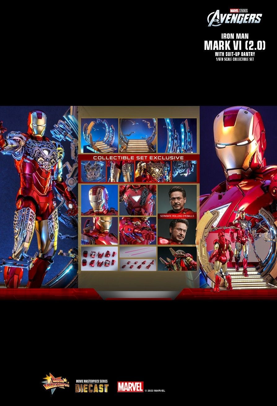 Hot Toys MMS688D53 The Avengers - 1/6 scale Iron Man Mark VI (2.0)with Suit-up Gantry Set