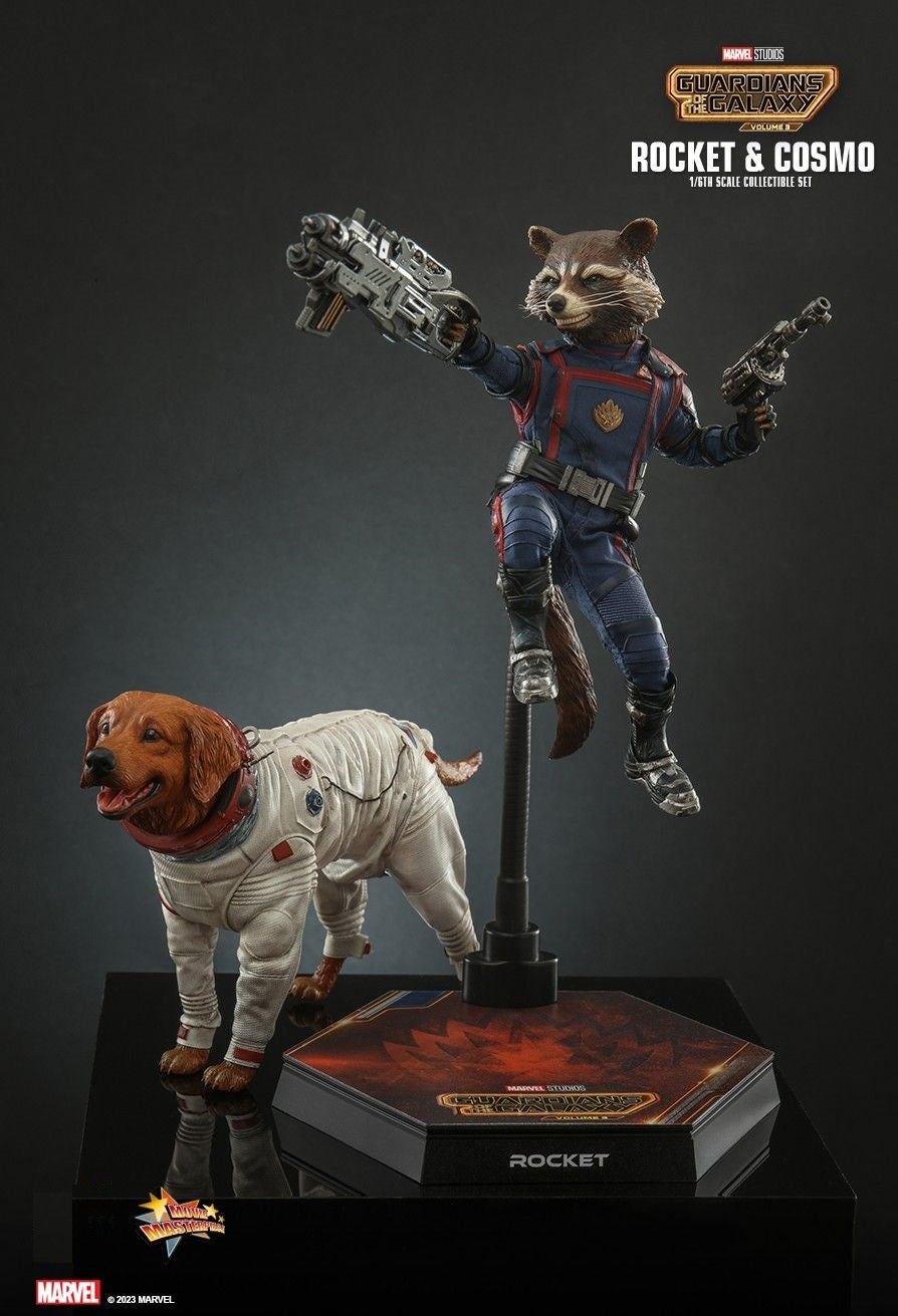 Hot Toys MMS708 Guardians of the Galaxy Vol. 3 - 1/6 scale Rocket and Cosmo Set