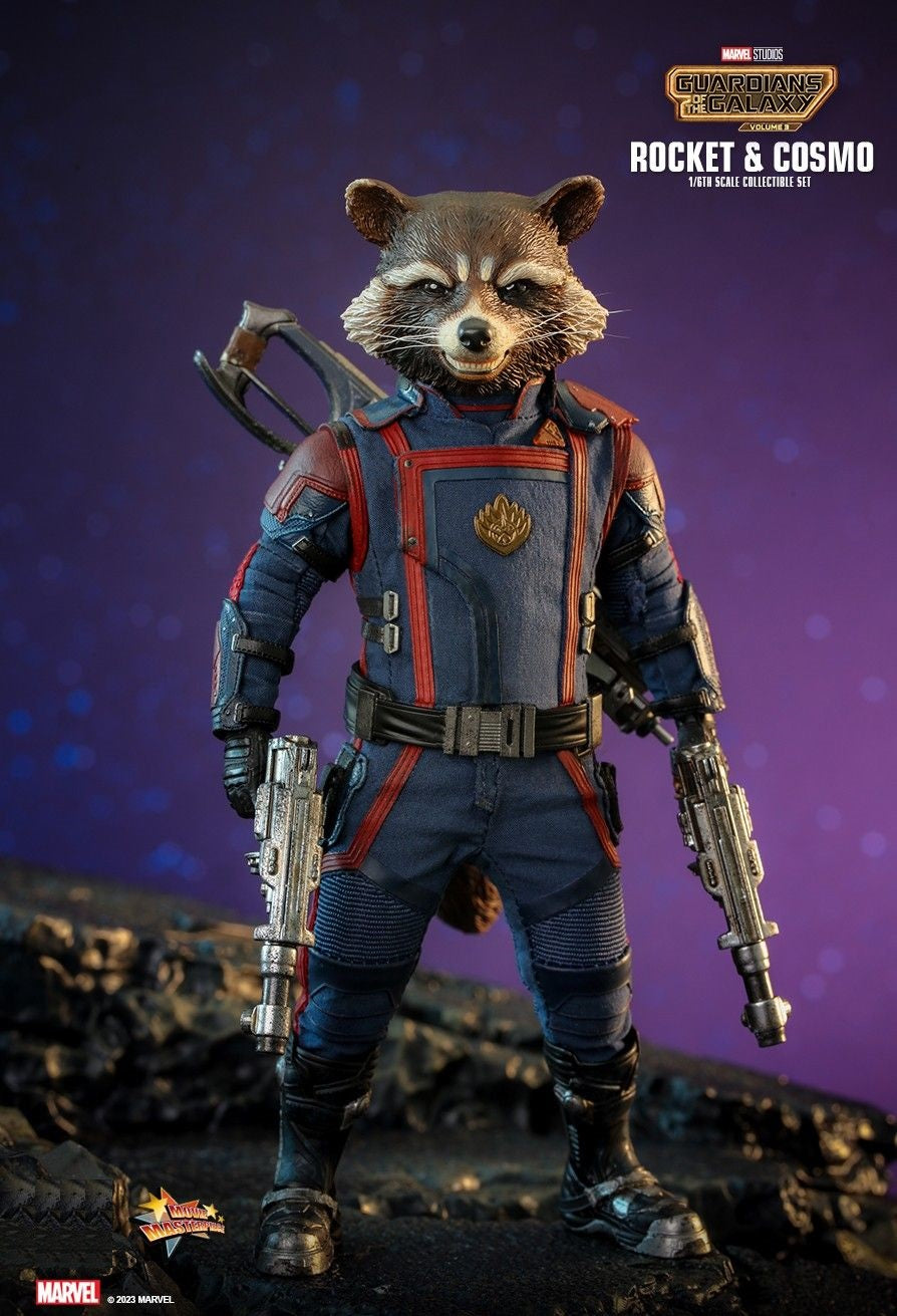 Hot Toys MMS708 Guardians of the Galaxy Vol. 3 - 1/6 scale Rocket and Cosmo Set