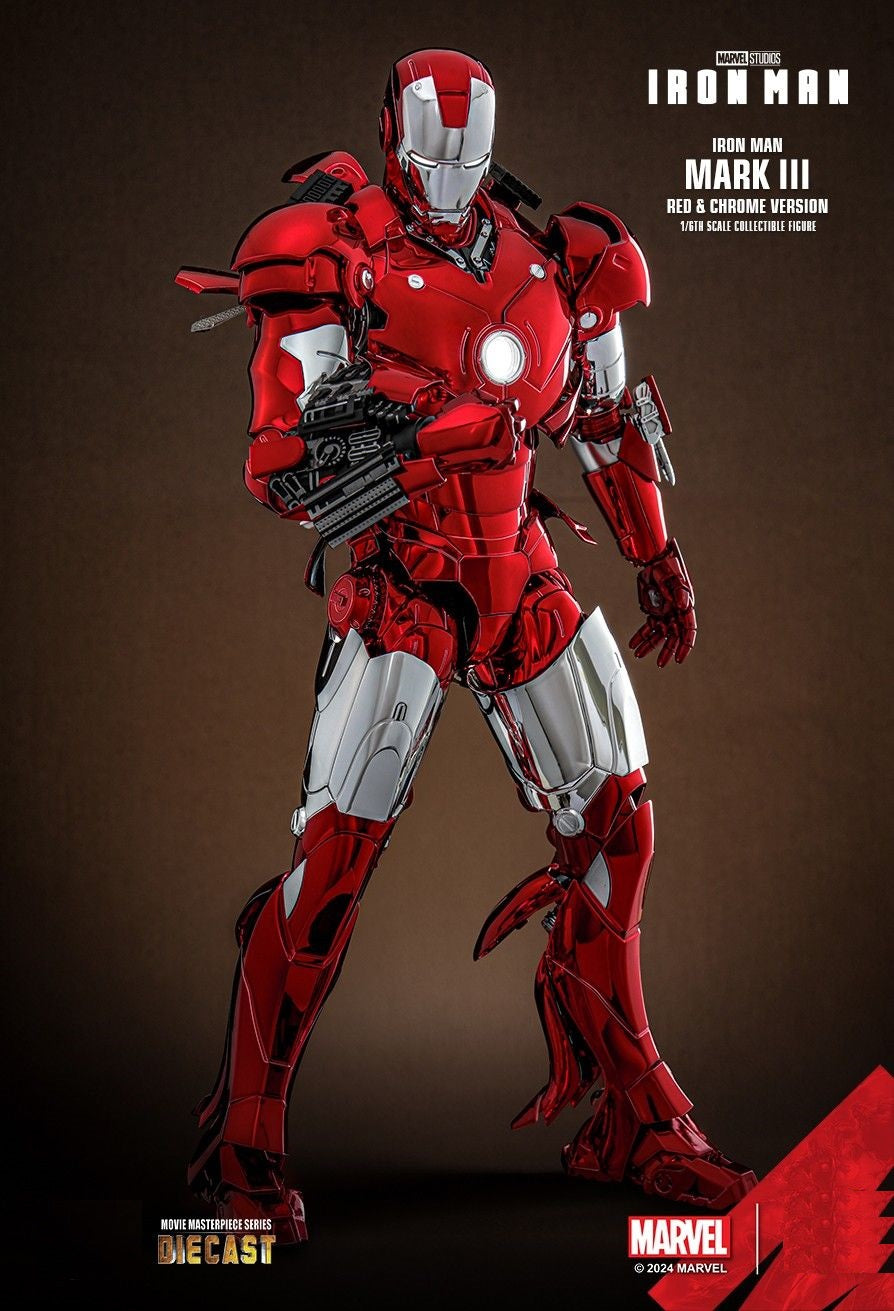 Hot Toys MMS744D64 Iron Man Iron Man Mark III (Red & Chrome Version) Hot Toys Exclusive 1/6th scale Collectible Figure