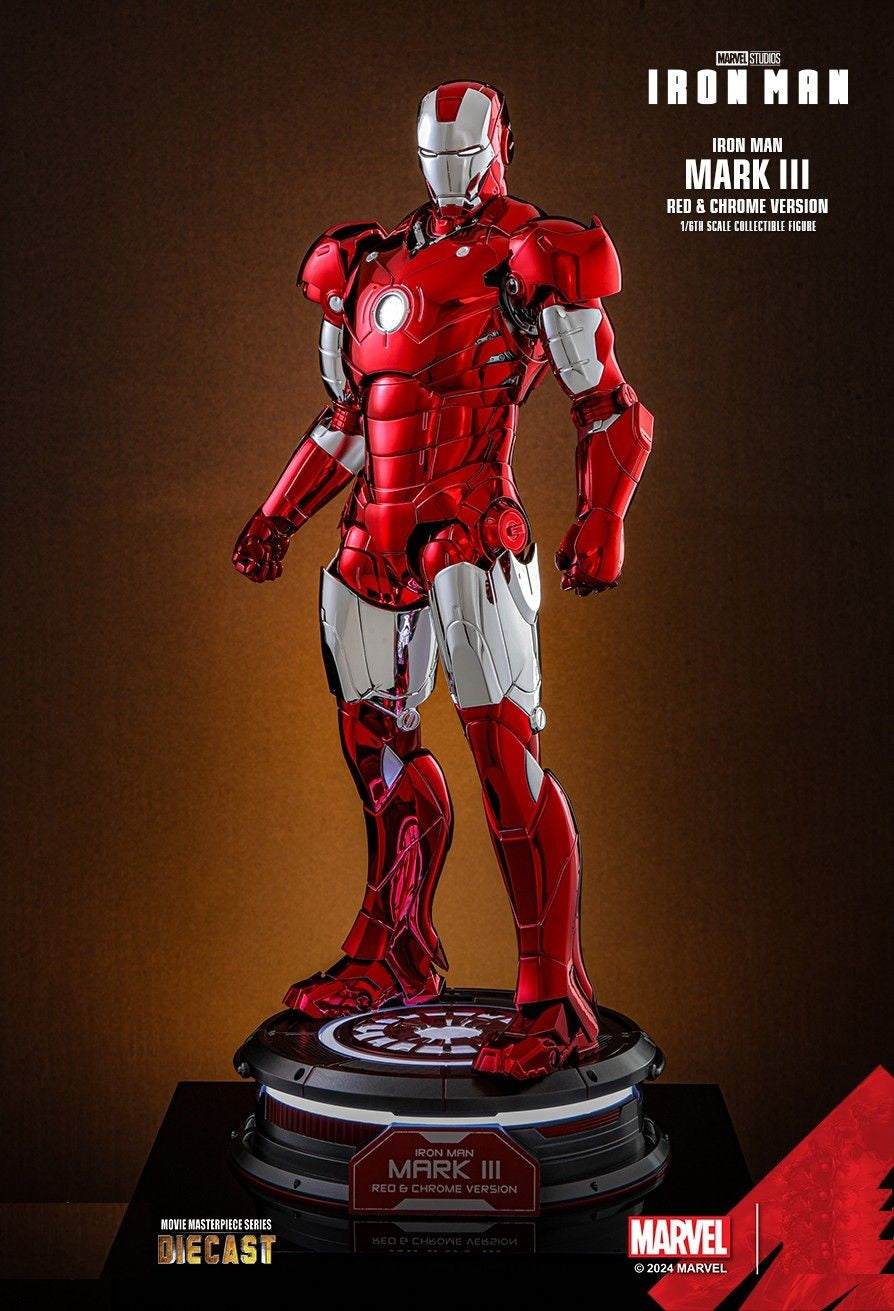 Hot Toys MMS744D64 Iron Man Iron Man Mark III (Red & Chrome Version) Hot Toys Exclusive 1/6th scale Collectible Figure