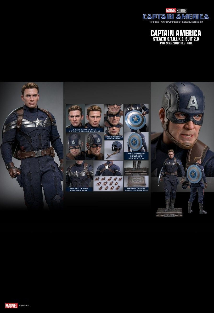 Hot Toys MMS783 Captain America: The Winter Soldier - 1/6th scale Captain America (Stealth S.T.R.I.K.E. Suit) 2.0 Collectible Figure [Pre-Order]