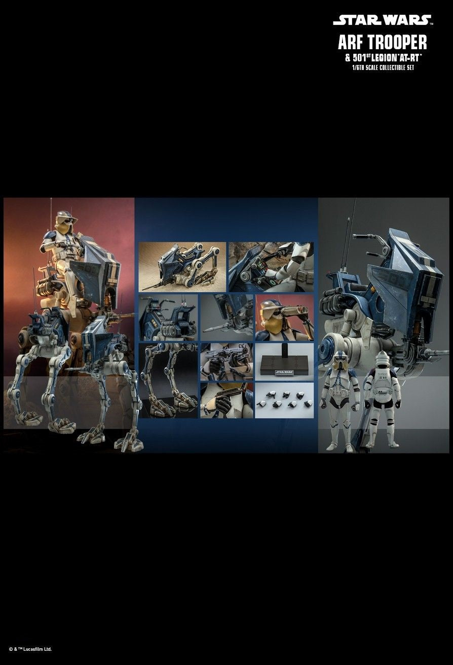 Hot Toys TMS091 Star Wars: The Clone Wars - 1/6th scale ARF Trooper and 501st Legion AT-RT Collectible Set